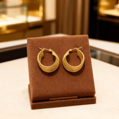 Brinco Feminino Argola Aura Banhado A Ouro Aço Antialérgico na internet