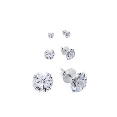 Brinco masculino prata pura 925 pedra diamante cz