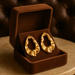 Brinco Feminino Seraphine Aço Antialérgico Banhado Elegante - Judith Jóias 