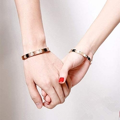 Pulseira Bracelete Adrienne Banhado A Ouro Rosê - Judith Jóias 