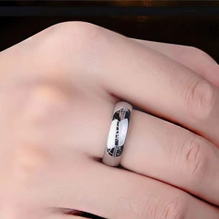 Anel senhor dos anéis titânio 6mm - Judith Jóias 