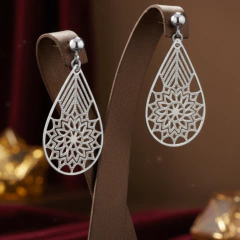 Brinco Feminino Orgânico Gota Mandala Goldie Banhado A Ouro