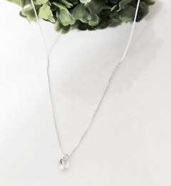 Corrente colar feminino ponto de luz diamante cz prata 925