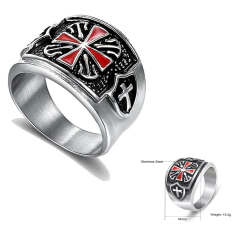 Anel masculino cruz de malta titânio crucifixo - comprar online