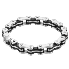 Bracelete pulseira masculina aço inox corrente moto bike - loja online