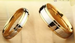 Par alianças anel de compromisso banhado a ouro 18k - (cópia)