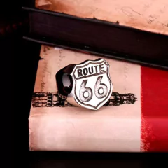 Imagem do Anel motociclista route 66 Harley Davidson rock moto ( cod. Bayer-003 )