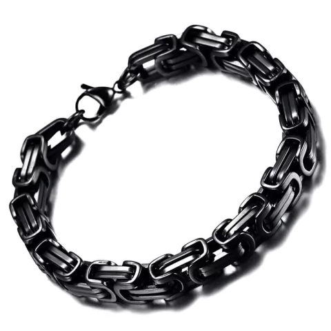 Pulseira bracelete quadrada bizantino aço inox vários modelos