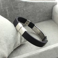 Pulseira masculina cruz aço 316l banhada ouro 18k - Judith Jóias 