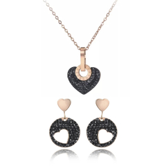 Conjunto Feminino Heart Banhado A Ouro Rosê 18k - comprar online
