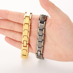 Imagem do Pulseira dourada masculina titânio super ímãs neodímio