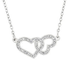 Colar De Coração Amoria Zircônia Aço Inox Presente Feminino