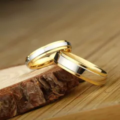 Par Alianças Compromisso, Noivado, Casamento, Banhado a Ouro 18K