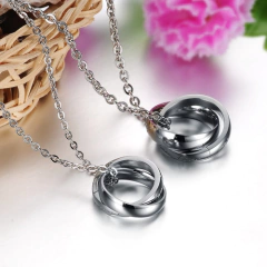 Colar casais namorados  prateado banhado a ródio e ouro rosê - Judith Jóias 