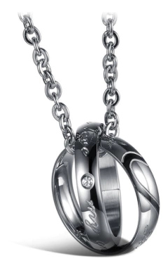 Colar casais namorados  prateado banhado a ródio e ouro rosê na internet