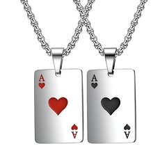 Conjunto Colar Casal Jogo de Cartas