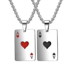 Conjunto Colar Casal Jogo de Cartas