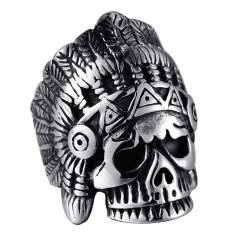 Anel Masculino Caveira Indiano