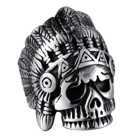 Anel Masculino Caveira Indiano