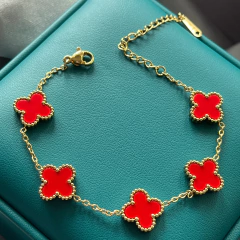 Pulseira Trevo de Quatro Folhas Virginia Dourado - loja online