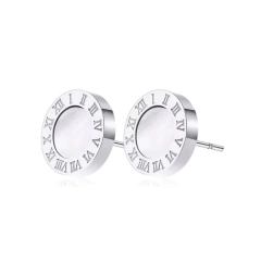 Par de brinco feminino madrepérola luxo aço titânio - comprar online