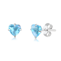 Conjunto Coração Alani Azul Claro Prata 925 - comprar online