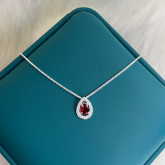 Colar Cassie Gota Vermelho Prata 925 - comprar online