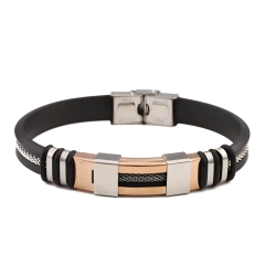 Imagem do Pulseira masculina Ethan em silicone e aço inox