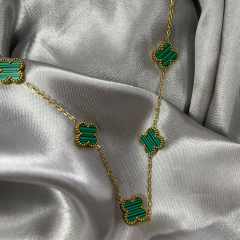 Colar Trevo de Quatro Folhas Virginia Dourado na internet