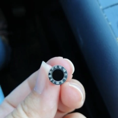 Par de brinco feminino luxo aço titânio - loja online