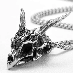 Corrente Cordão Masculino Dragão Asgard Aço Inoxidável Luxo