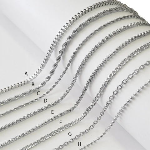 Corrente Cordão Masculino Prateado (unidade)