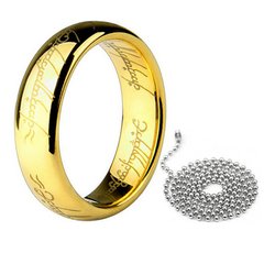 Anel senhor dos anéis titânio 6mm banhado ouro 18k na internet