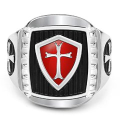 Anel maçom mestre ordem dos cavaleiros templários aço 316l - comprar online