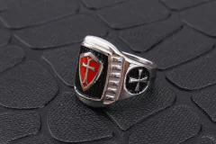 Imagem do Anel maçom mestre ordem dos cavaleiros templários aço 316l