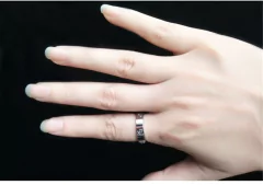 Anel aliança noivado feminino cristal luxo titânio na internet