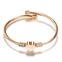 Imagem do Pulseira bracelete coração aço inox feminino