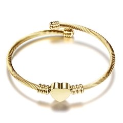 Pulseira bracelete coração aço inox feminino - comprar online