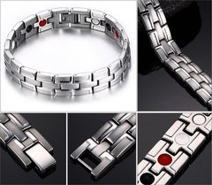 Pulseira bracelete masculino aço cirúrgico super imãs neodímio ( cod. BR-160 )