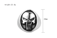 Anel aço 316l caveira motociclista moto Harley justiceiro - comprar online