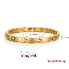 Pulseira bracelete feminina aço cirúrgico super Imãs neodímio + banho 18k ( cod. BR-077 ) - loja online