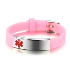 Imagem do Pulseira silicone ajustável alerta médico adulto e infantil