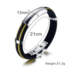 Pulseira em silicone e aço inox detalhe colorido várias cores ( cod. BS-048R ) - loja online