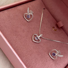 Conjunto Desireé Lilás Prata 925 - comprar online