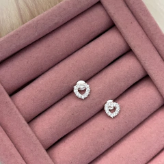 Brinco Coração Leyla Prata 925 - Judith Jóias 