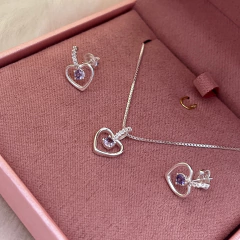 Conjunto Desireé Lilás Prata 925 na internet