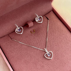 Conjunto Desireé Lilás Prata 925 - loja online