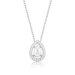 Colar Cassie Gota Transparente Prata 925