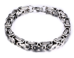 Pulseira bracelete quadrada bizantino aço inox prateada - comprar online