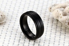 Par de anéis preto titânio ( cod. TR-012B ) - loja online